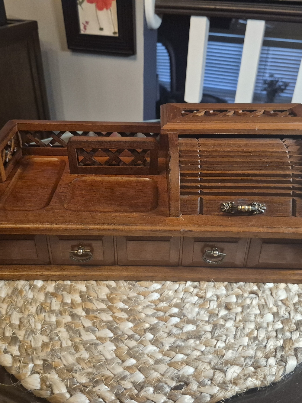 Vintage Wood Mens Vallet With Rolltop